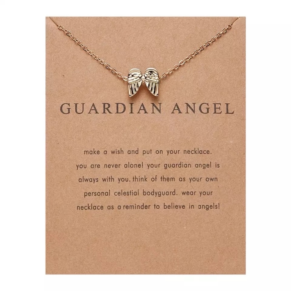 Pendent necklace with cardboard saying